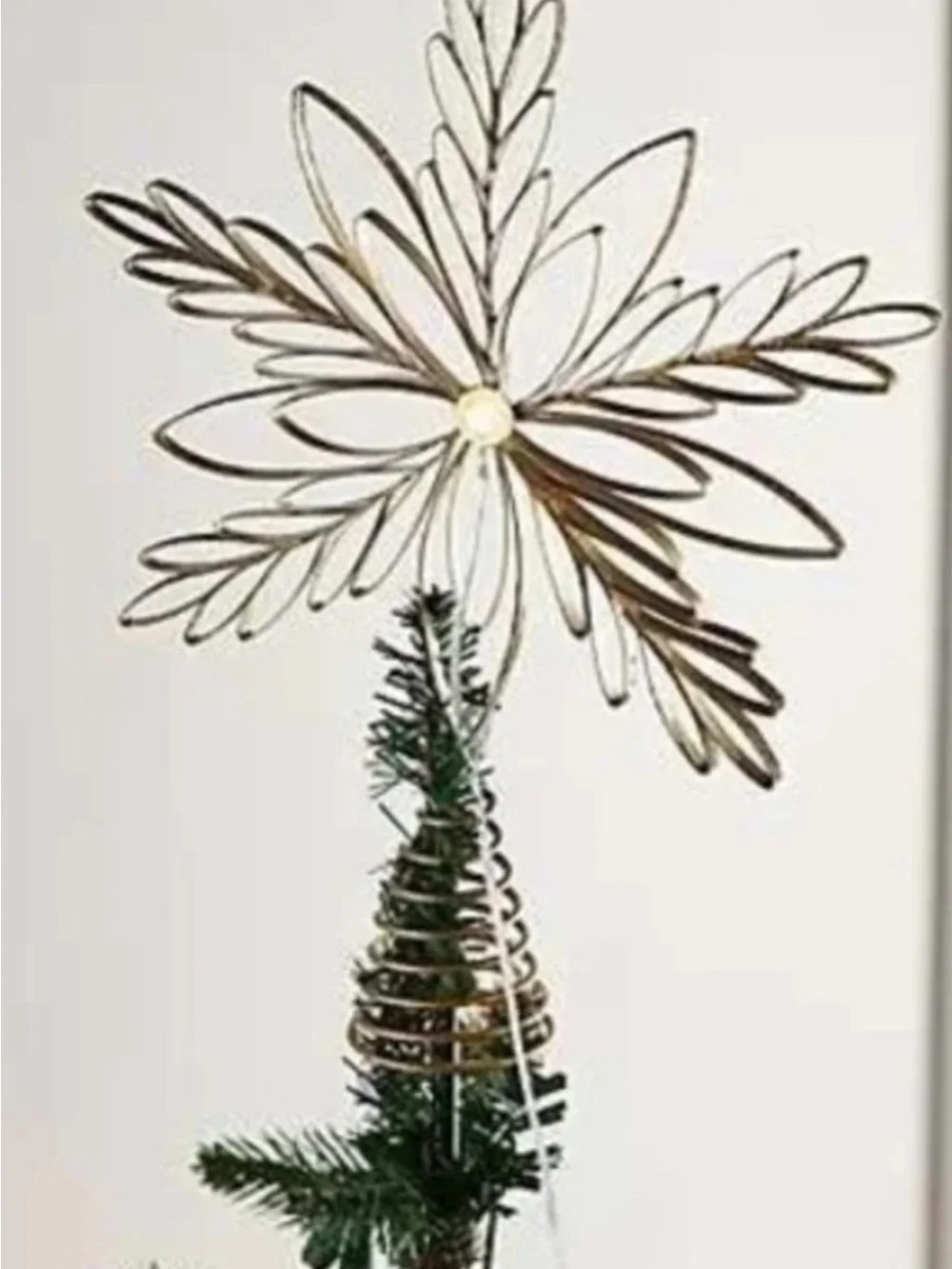 13” Illuminated Metal Snowflake  Tree Topper with Crystal Center